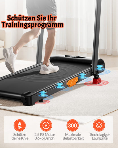 UMAY - 2,5 PS Laufband für zu Hause, schützt Ihre Knie mit dreifacher Dämpfung, | Schräglage, mit Fernbedienung